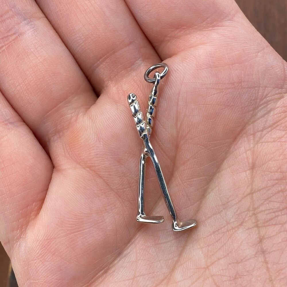 Vintage 925 Sterling Silver Golf Putter Sports Pendant Bracelet Charm